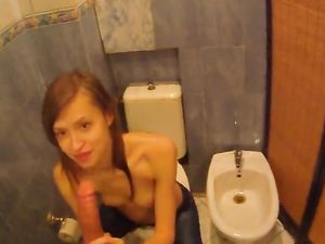 Take A Cutie To The Bathroom And Fuck Her Mouth