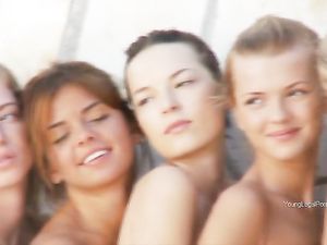 Teen Models With Perky Tits Pose Together